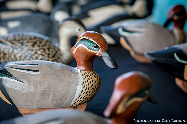 Carved duck decoys
