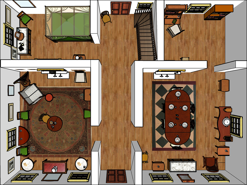 Conjectural Monroe house floorplan